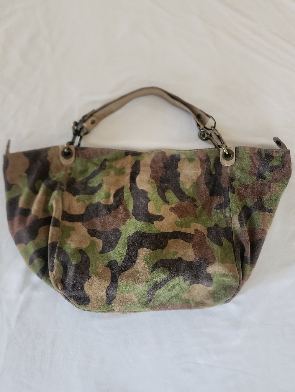 Maurizo Taiuti Leather Hobo Slouch Bag | Camo